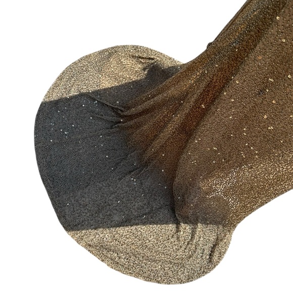 Rare hard to find Sherri Hill 54140 Gold Aqua Beaded Backless
Prom Evening Gown - Picture 8 of 16